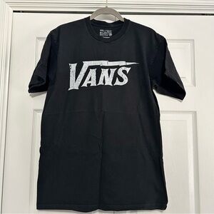 Vans Logo Short Sleeve Tee‎ T-shirt Size Large in Black VGUC